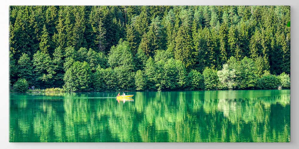 Yeşil Orman Yansımalı Sakin Göl Panorama Büyük Ebatlı Duvar Dekoru 11951