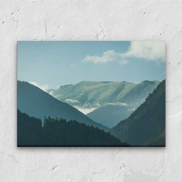Sisli Dağ Vadileri ve Yeşil Yamaçlar Doğa Kanvas Tablo 12117