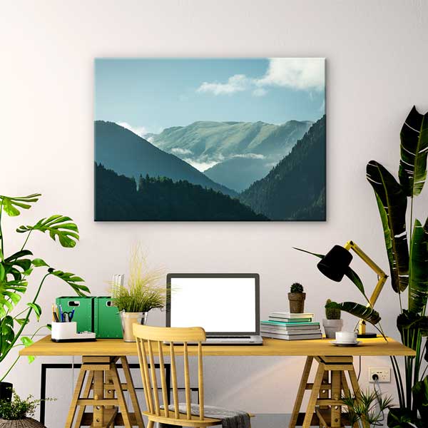 landscape-wall-art-12117-02 Sisli Dağ Vadileri ve Yeşil Yamaçlar Doğa Kanvas Tablo 12117