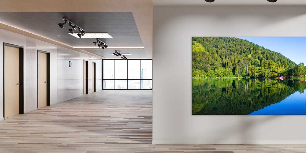 Orman Yansımalı Sakin Göl Panorama Büyük Ebatlı Duvar Dekoru 11956