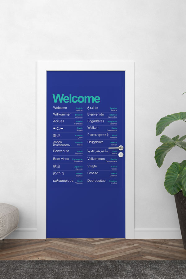 Çok Dilli Hoş Geldiniz Kapı Giydirmesi 8704