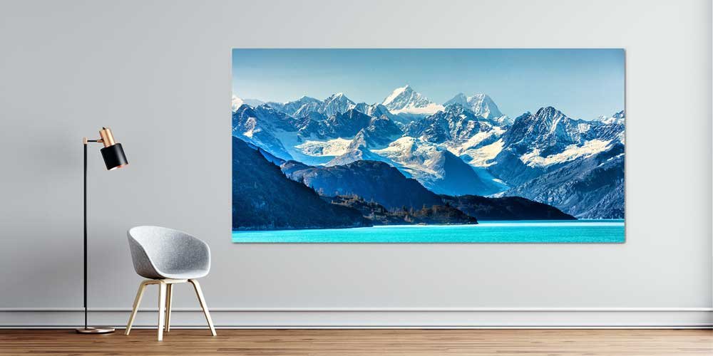 Turkuaz Göl ve Karlı Dağlar Manzarası Büyük Ebat Duvar Dekor Ürünü 14151
