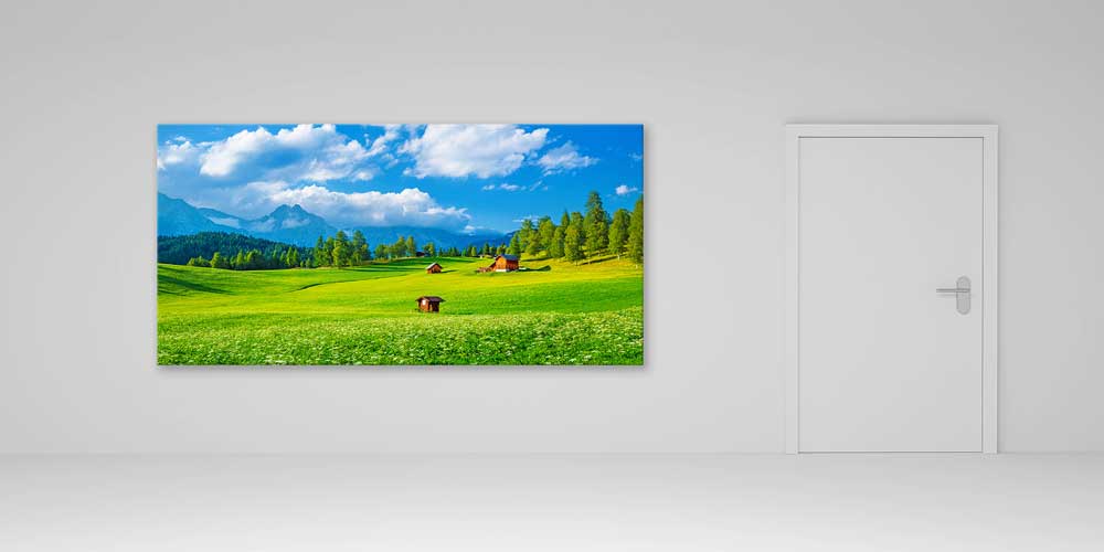 Yeşil Çayırlar Dağ Evleri Panoramik Büyük Ebat Duvar Dekoru 14203
