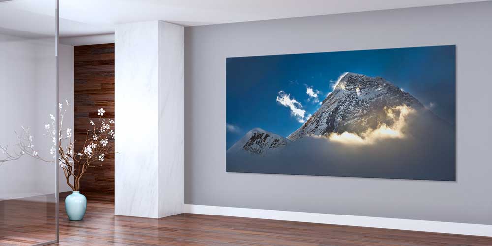 large-size-wall-art-14032-01 Büyük Ebat Zirve Işığı Dağ Manzarası Duvar Dekoru 14032