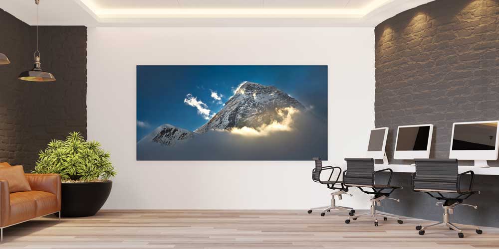 large-size-wall-art-14032-02 Büyük Ebat Zirve Işığı Dağ Manzarası Duvar Dekoru 14032