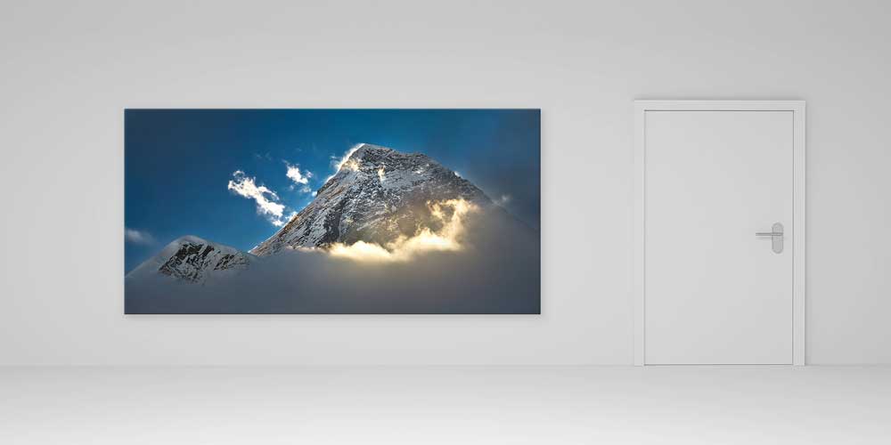 large-size-wall-art-14032-05 Büyük Ebat Zirve Işığı Dağ Manzarası Duvar Dekoru 14032