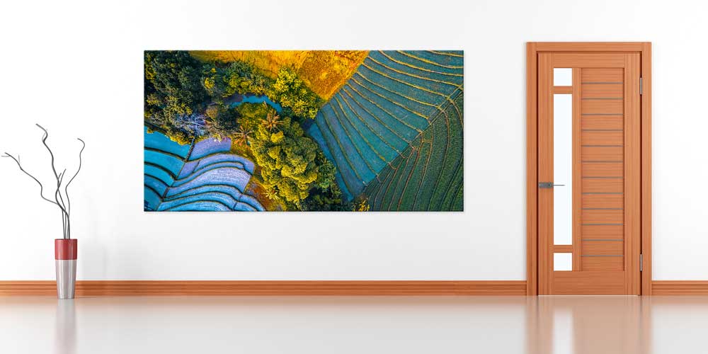 Büyük Ebat Teraslı Tarım ve Doğa Manzarası Duvar Dekoru 14047