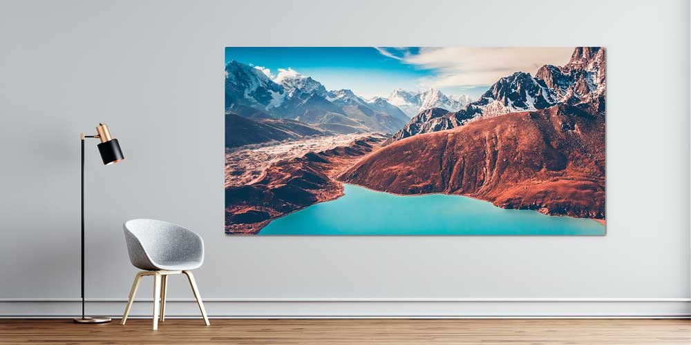 Büyük Ebat Dağ ve Turkuaz Göl Panoramik Duvar Dekoru 14050