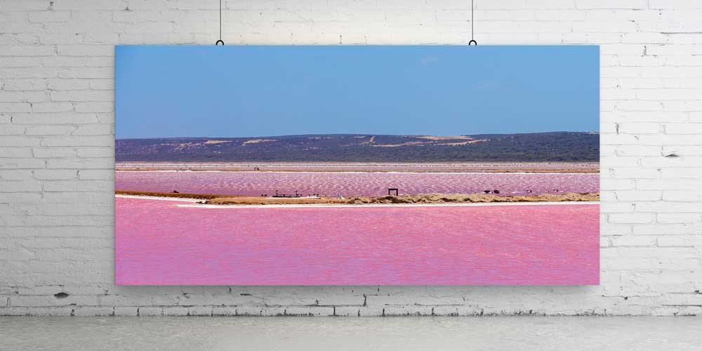 Pembe Göl Manzaralı Fotoğraf Sanatı Büyük Ebat Duvar Dekoru 14100