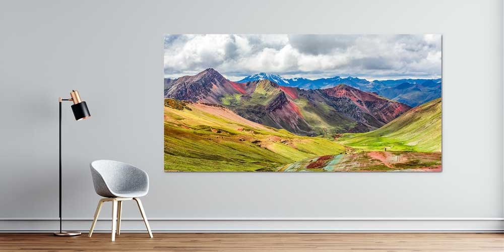 Renkli Dağlar ve Geniş Vadi Manzarası Büyük Ebat Duvar Dekoru 14110