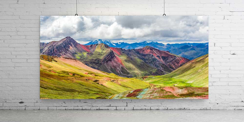 Renkli Dağlar ve Geniş Vadi Manzarası Büyük Ebat Duvar Dekoru 14110