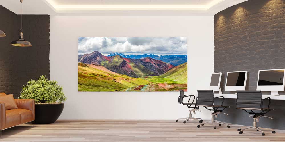 Renkli Dağlar ve Geniş Vadi Manzarası Büyük Ebat Duvar Dekoru 14110