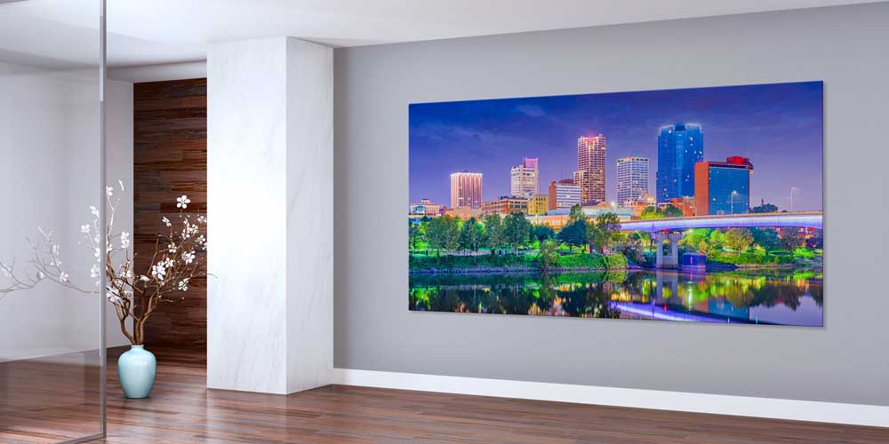 large-size-wall-art-14112-01 Gece Şehri ve Nehir Yansıması Manzarası Büyük Ebat Duvar Dekoru 14112