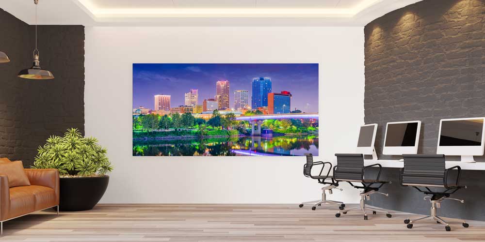 large-size-wall-art-14112-03 Gece Şehri ve Nehir Yansıması Manzarası Büyük Ebat Duvar Dekoru 14112