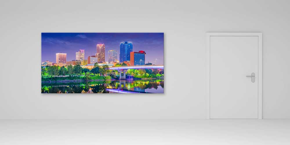 large-size-wall-art-14112-04 Gece Şehri ve Nehir Yansıması Manzarası Büyük Ebat Duvar Dekoru 14112