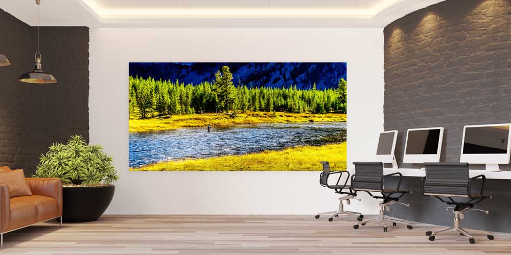 Nehir ve Orman Manzarası Büyük Ebat Duvar Dekor Ürünü 14167