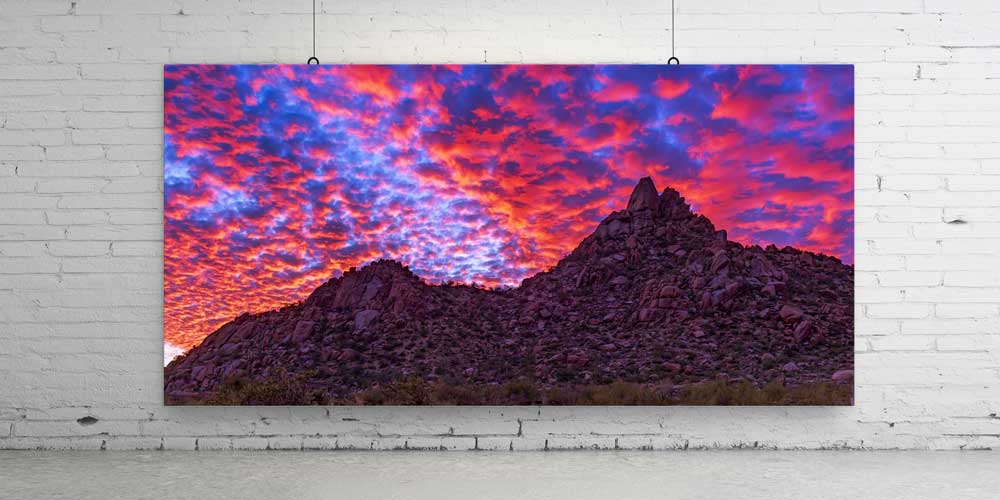 Kızıl Gün Batımı Dağ Manzarası Büyük Ebat Duvar Dekor Ürünü 14170