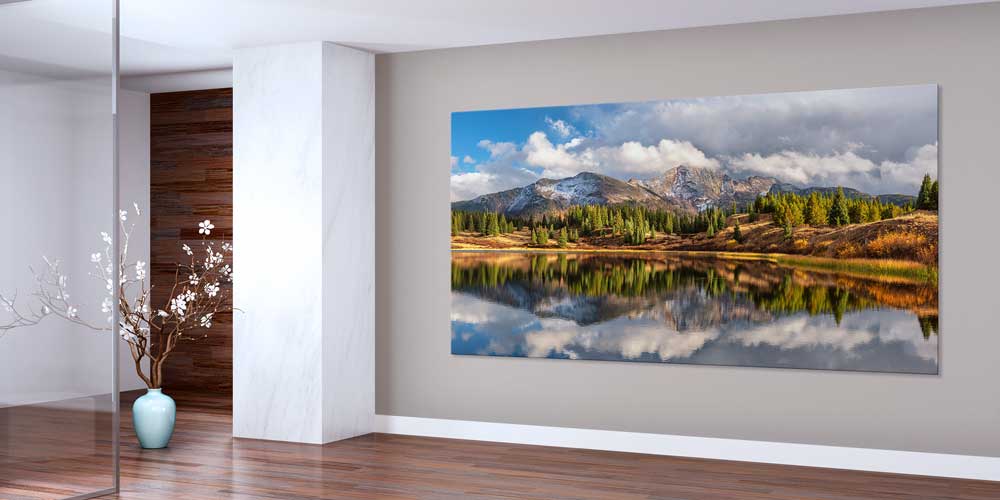 Göl Yansımalı Dağ ve Orman Manzarası Büyük Ebat Duvar Dekor Ürünü 14182