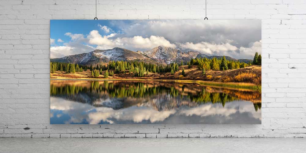 Göl Yansımalı Dağ ve Orman Manzarası Büyük Ebat Duvar Dekor Ürünü 14182