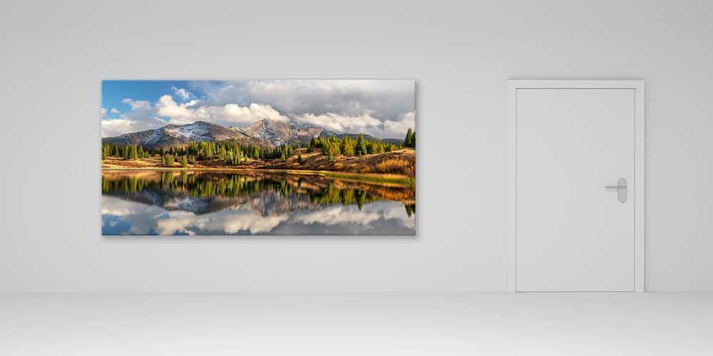 Göl Yansımalı Dağ ve Orman Manzarası Büyük Ebat Duvar Dekor Ürünü 14182