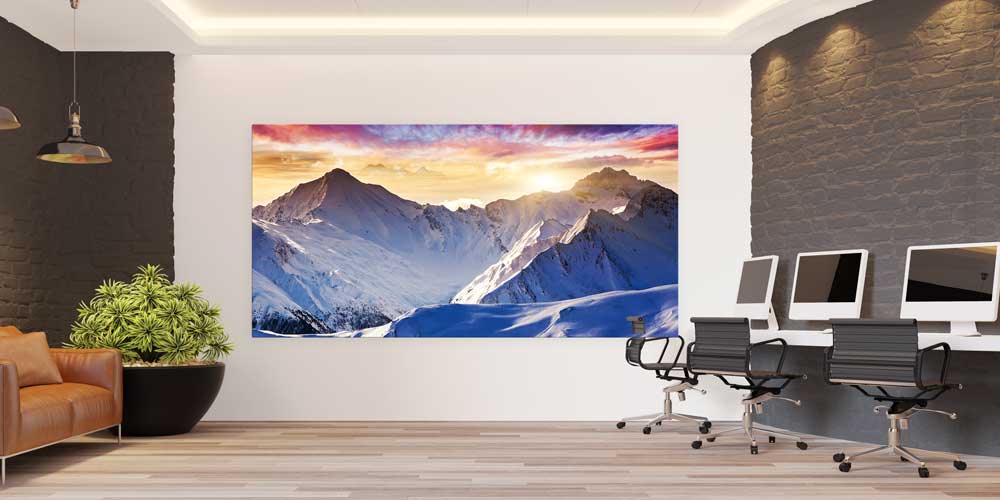 Kar Dağları Gün Batımı Panoramik Büyük Ebat Duvar Dekoru 14201