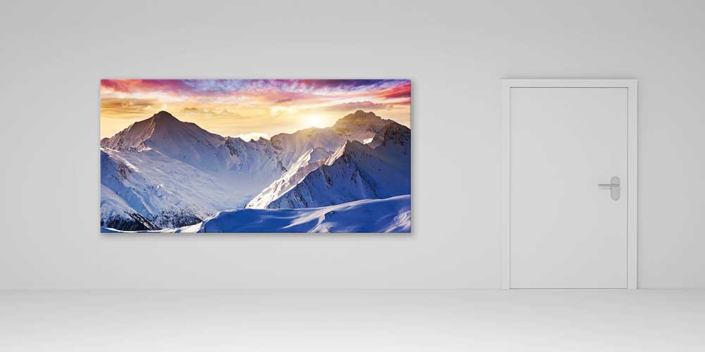 Kar Dağları Gün Batımı Panoramik Büyük Ebat Duvar Dekoru 14201