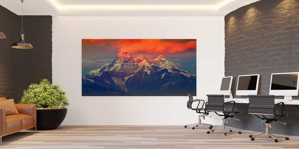 large-size-wall-decor-14051-03 Büyük Ebat Gün Batımında Dağ Zirveleri Duvar Dekoru 14051