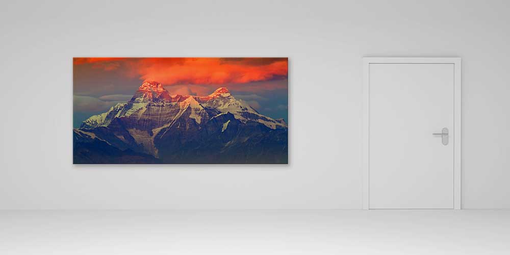 large-size-wall-decor-14051-04 Büyük Ebat Gün Batımında Dağ Zirveleri Duvar Dekoru 14051