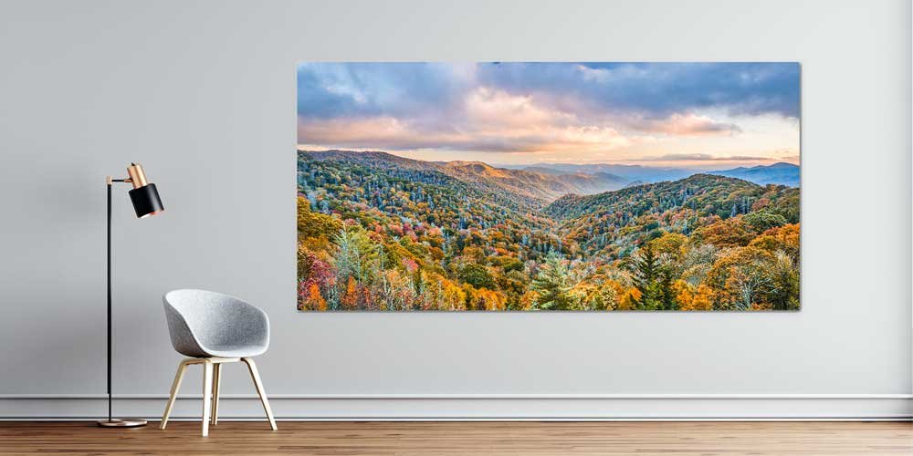 Sonbahar Renklerinde Orman Vadisi Manzarası Büyük Ebat Duvar Dekor Ürünü 14150