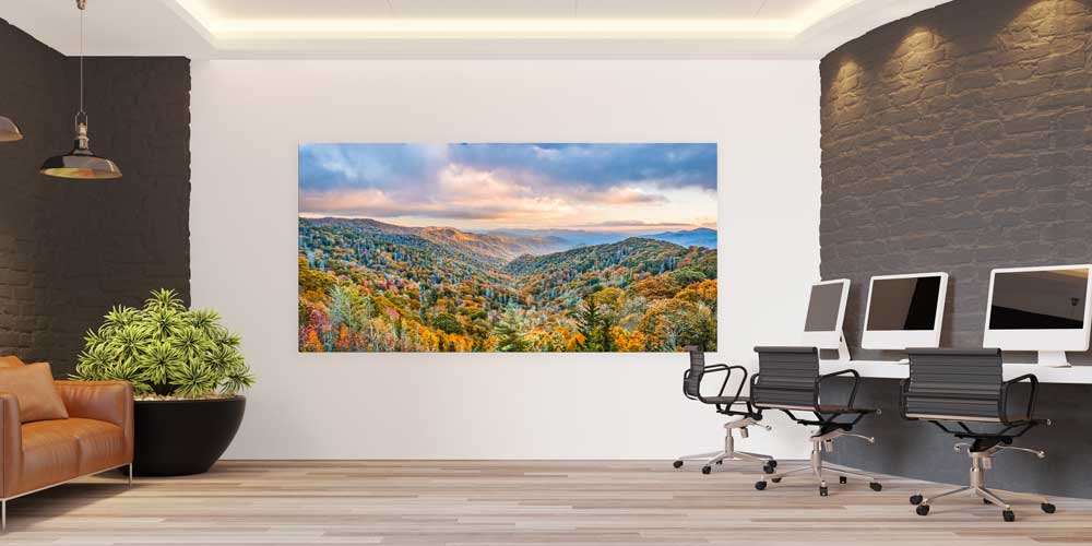 Sonbahar Renklerinde Orman Vadisi Manzarası Büyük Ebat Duvar Dekor Ürünü 14150