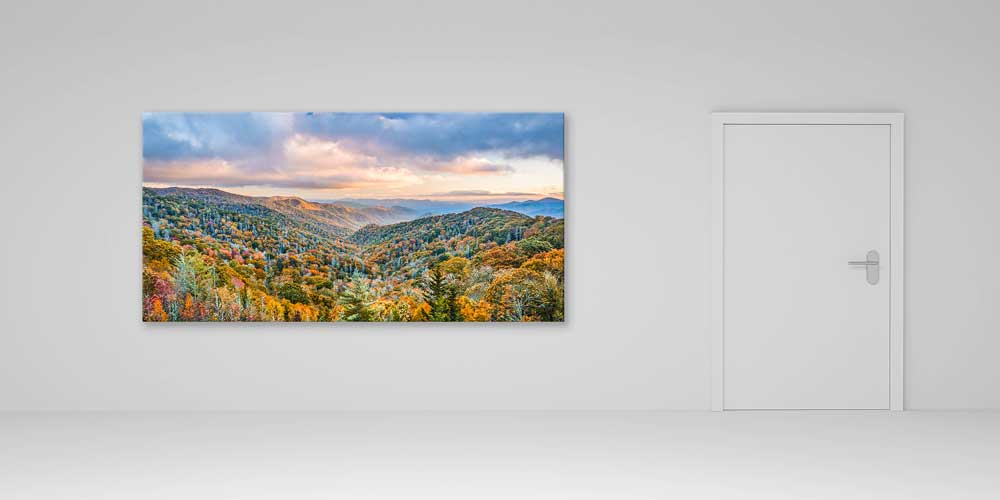 Sonbahar Renklerinde Orman Vadisi Manzarası Büyük Ebat Duvar Dekor Ürünü 14150