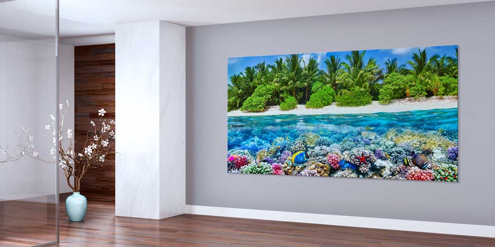 large-size-wall-design-14041-01 Büyük Ebat Mercan Kayalığı ve Tropikal Ada Duvar Dekoru 14041