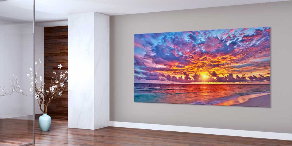 Büyük Ebat Gün Batımı Sahil ve Renkli Gökyüzü Duvar Dekoru 14042