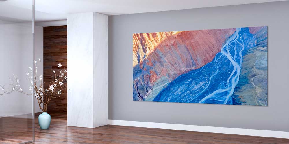 Soyut Nehir ve Vadi Manzarası Büyük Duvar Dekoru 14057