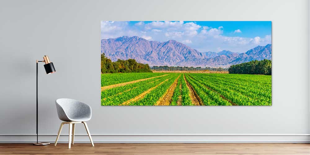 Dağ Manzaralı Tarım Tarlası Büyük Duvar Dekoru 14058