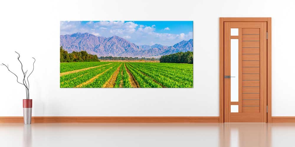 Dağ Manzaralı Tarım Tarlası Büyük Duvar Dekoru 14058