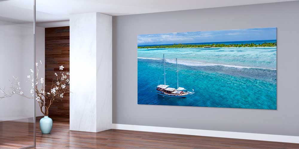 Turkuaz Deniz ve Yelkenli Büyük Duvar Dekoru 14064