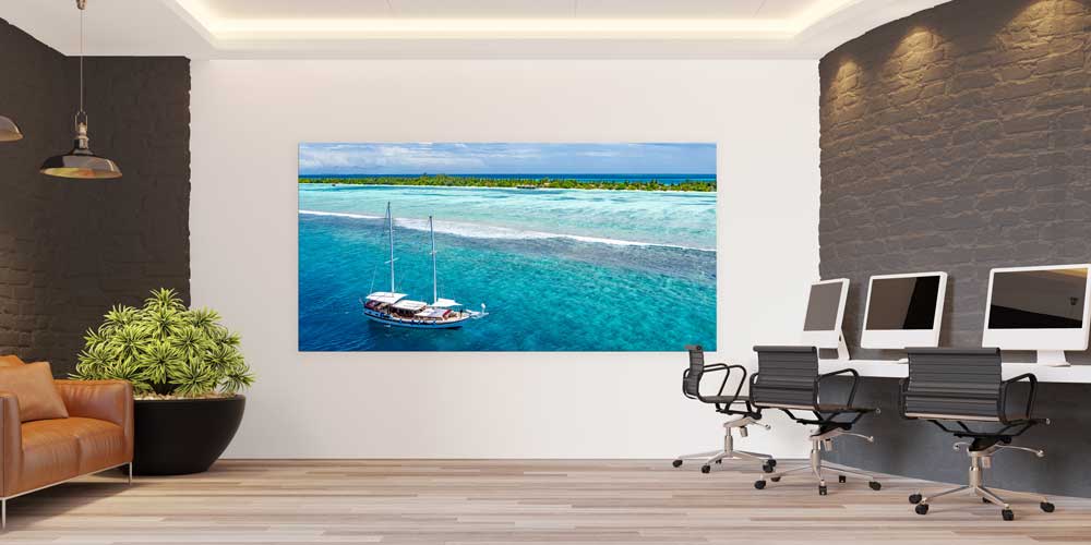 Turkuaz Deniz ve Yelkenli Büyük Duvar Dekoru 14064