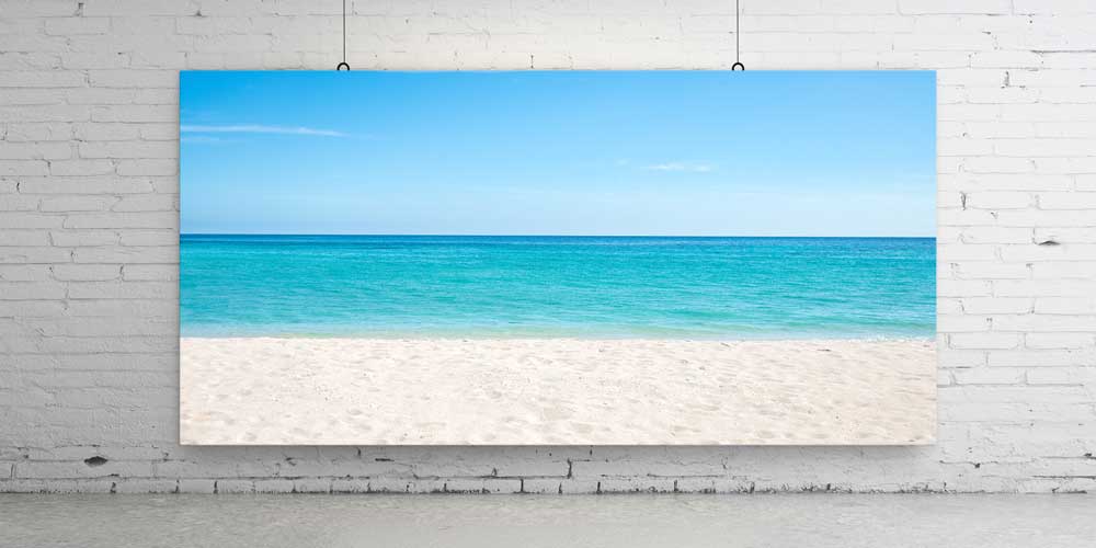 Minimal Sahil ve Turkuaz Deniz Büyük Duvar Dekoru 14067