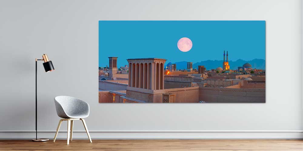 Dolunay Altında Asya Şehri Büyük Ebat Duvar Dekoru 14090