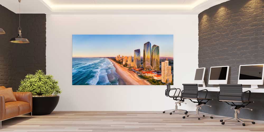 Sahil Şehri ve Deniz Manzaralı Fotoğraf Sanatı Büyük Ebat Duvar Dekoru 14104