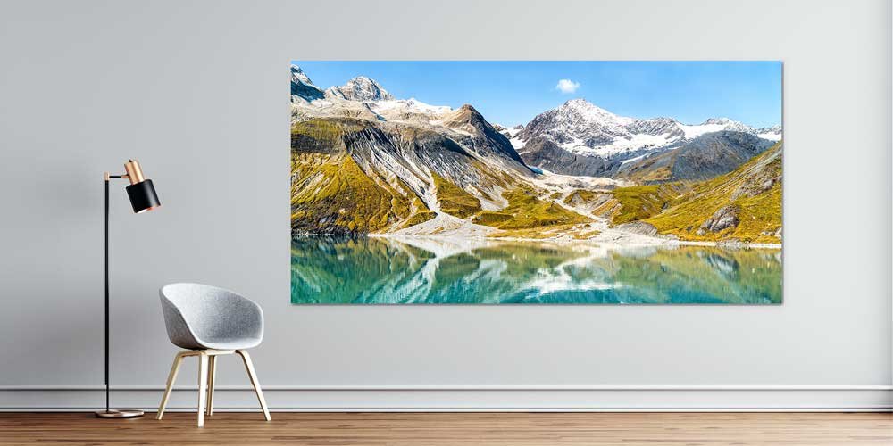 Yansımalı Alp Dağ Gölü Manzarası Büyük Ebat Duvar Dekor Ürünü 14148