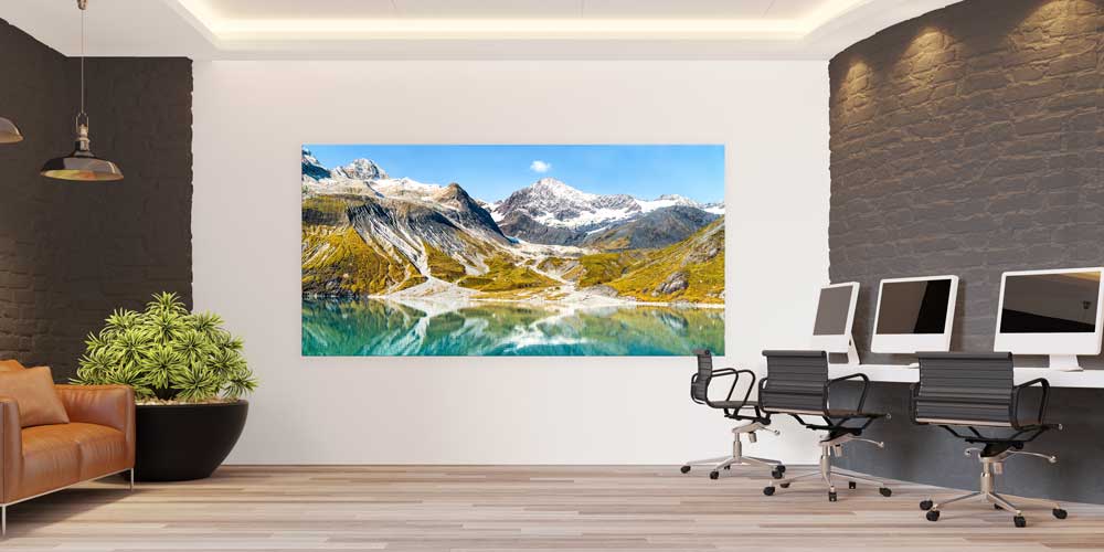 Yansımalı Alp Dağ Gölü Manzarası Büyük Ebat Duvar Dekor Ürünü 14148