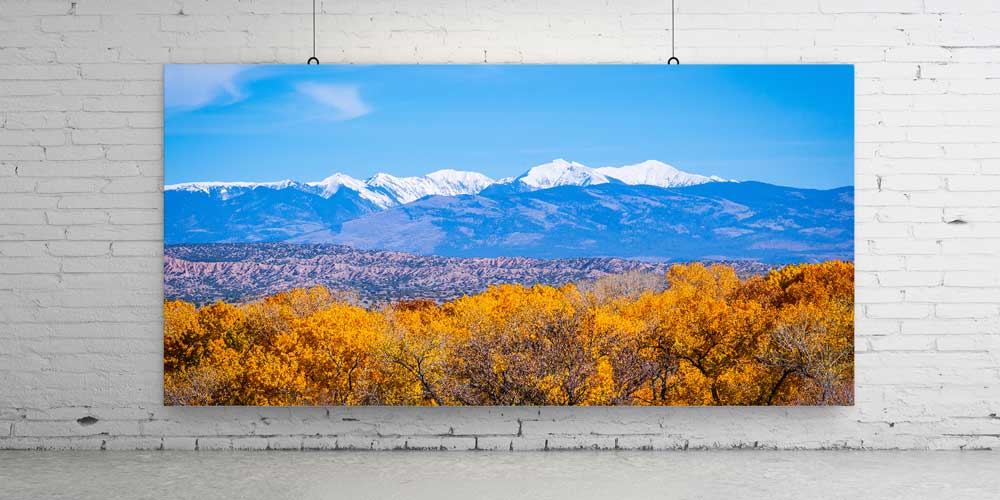 Sonbahar Ormanları ve Karlı Dağlar Büyük Ebat Duvar Dekor Ürünü 14166
