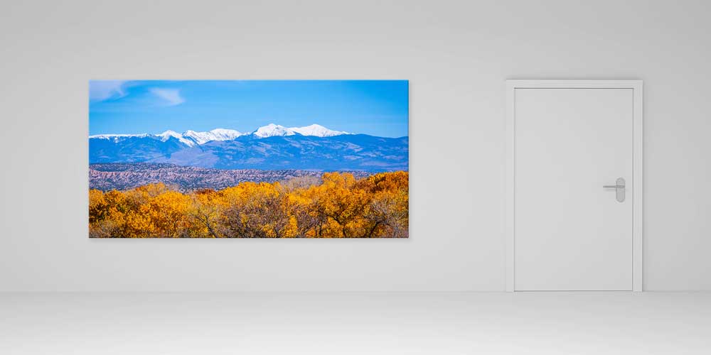 Sonbahar Ormanları ve Karlı Dağlar Büyük Ebat Duvar Dekor Ürünü 14166