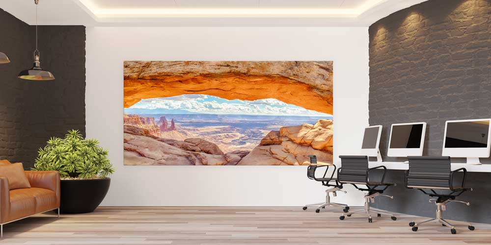 Doğal Kaya Kemeri İçinden Kanyon Manzarası Büyük Ebat Duvar Dekor Ürünü 14190