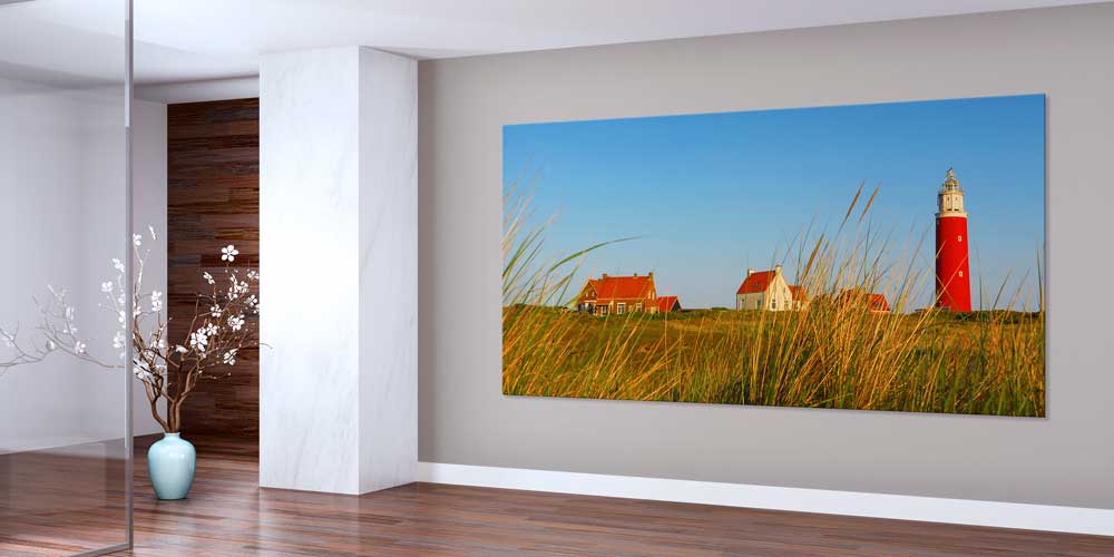 Kırmızı Deniz Feneri Sahil Manzarası Büyük Ebat Duvar Dekoru 14196