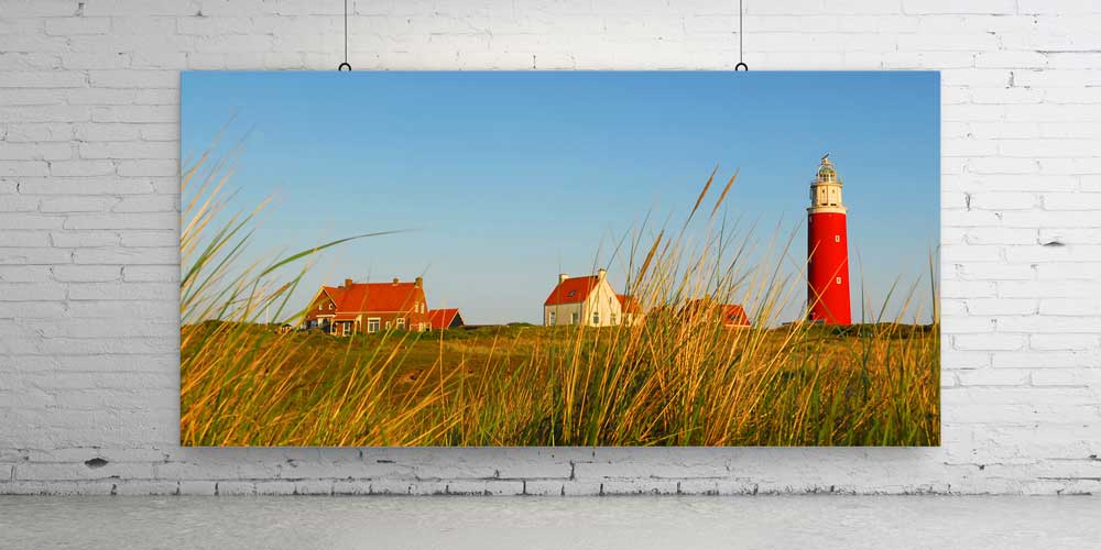 Kırmızı Deniz Feneri Sahil Manzarası Büyük Ebat Duvar Dekoru 14196