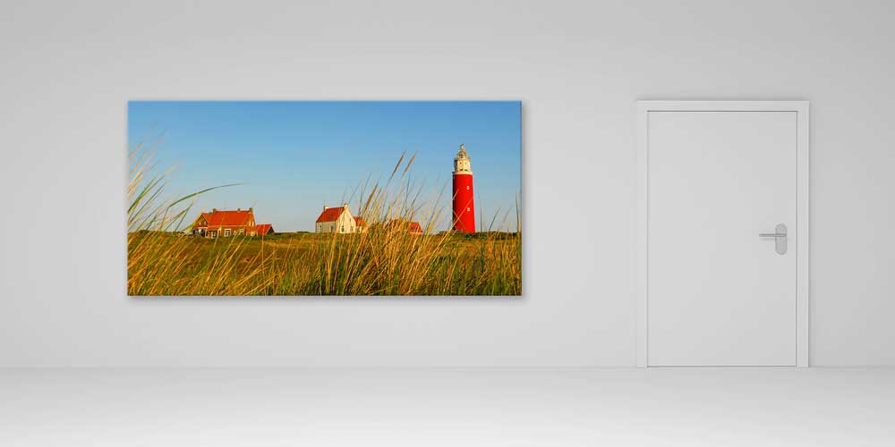 Kırmızı Deniz Feneri Sahil Manzarası Büyük Ebat Duvar Dekoru 14196