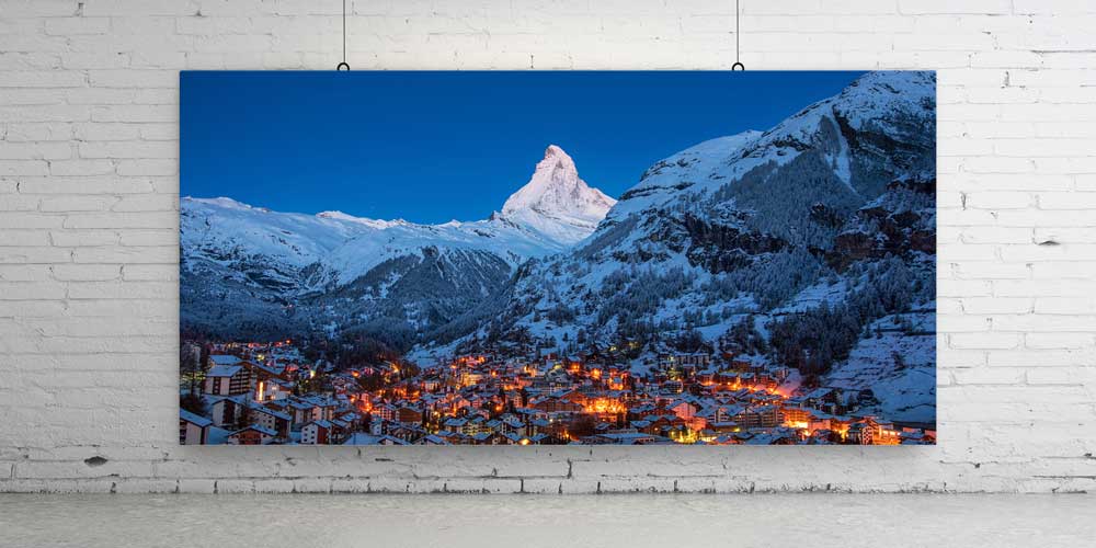 Kış Manzarası Zermatt Büyük Ebat Duvar Dekoru 14233